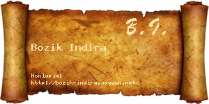 Bozik Indira névjegykártya